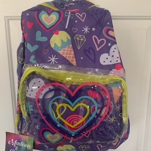 Madison and Dakota Girls Purple Book Bag Backpack
